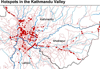 Hotspots in the Kathmandu Valley